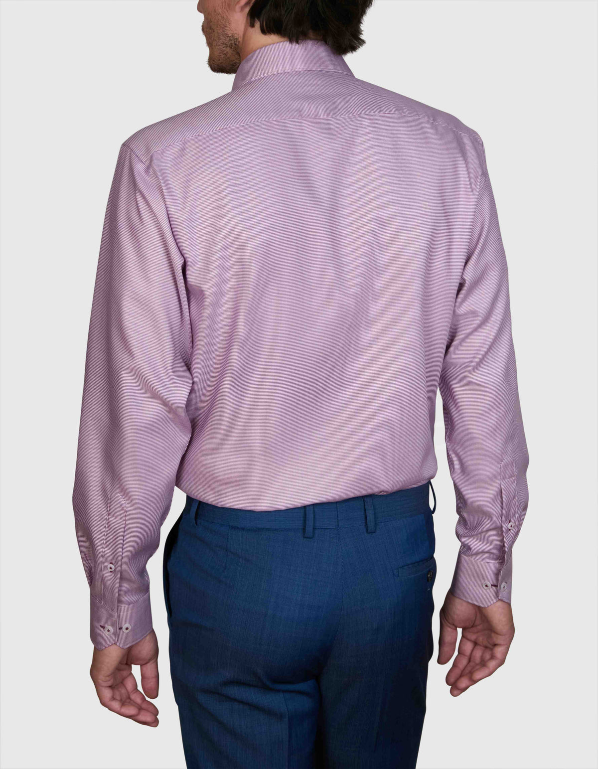 Abelard - Long Sleeve Business Shirt - Micro Check - Fushia