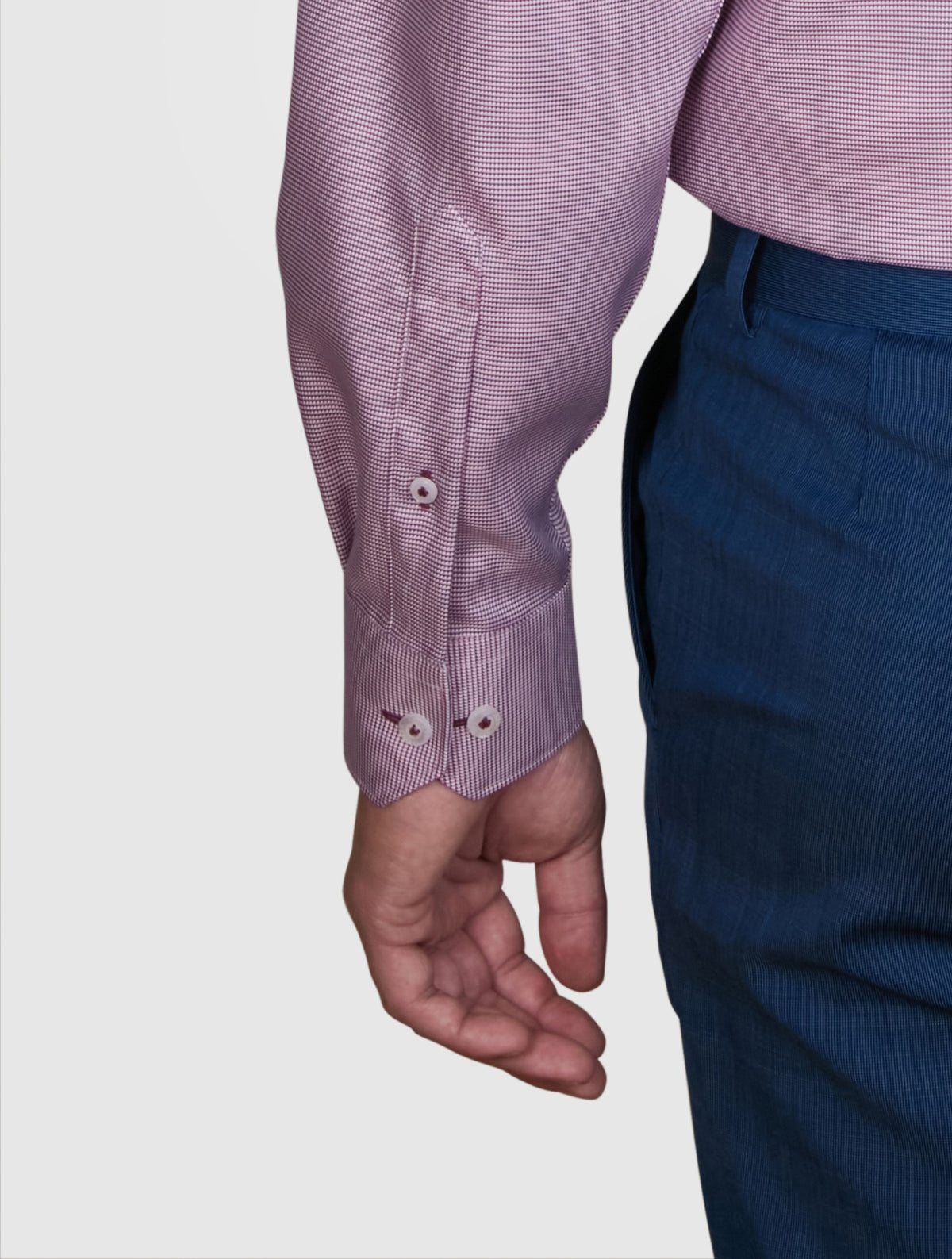 Abelard - Long Sleeve Business Shirt - Micro Check - Fushia