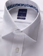 Abelard - Long Sleeve Business Shirt - Herringbone - White