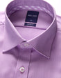 Abelard - Long Sleeve Business Shirt - Herringbone - Lilac
