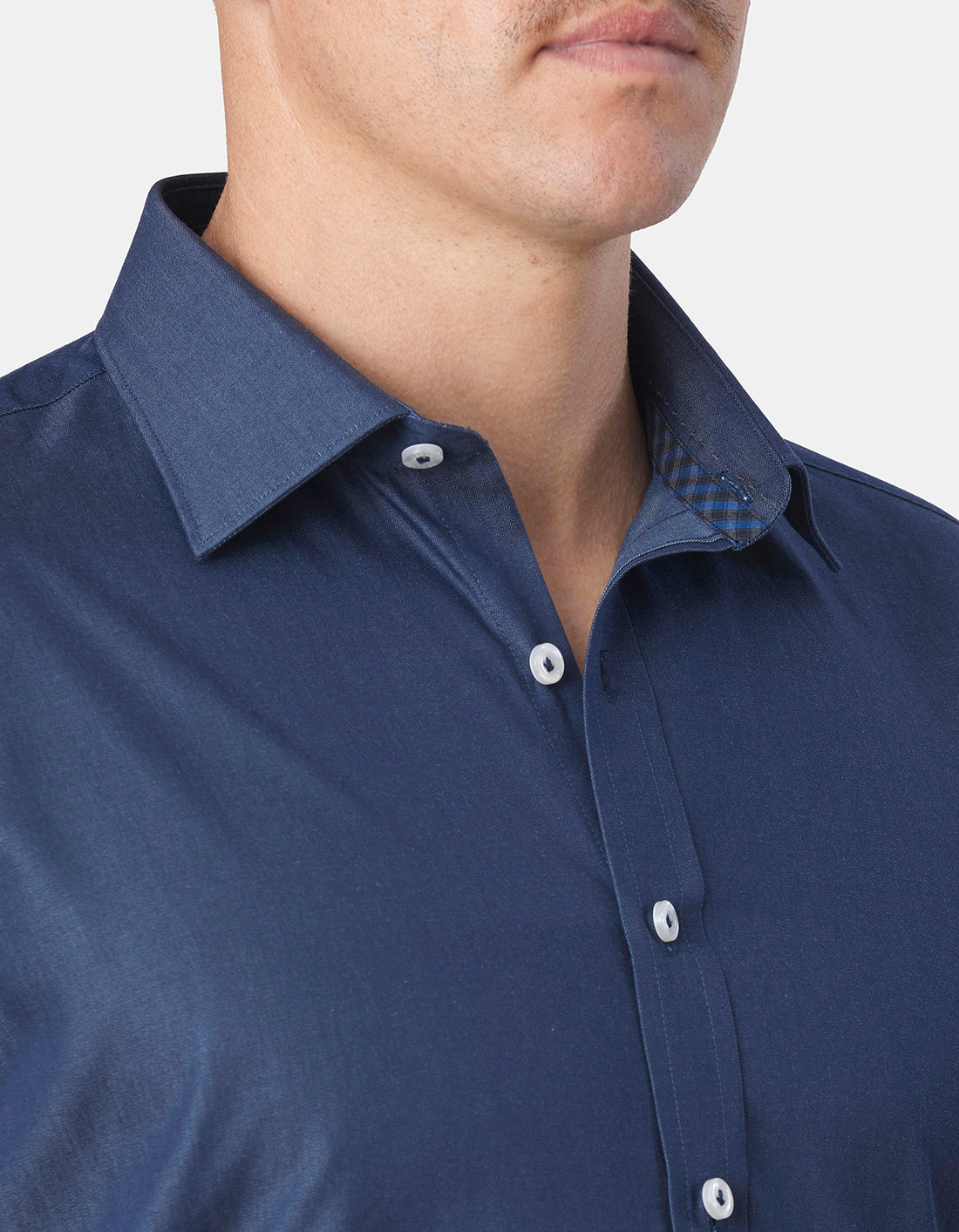 Abelard - Long Sleeve Business Shirt - Denim Blue