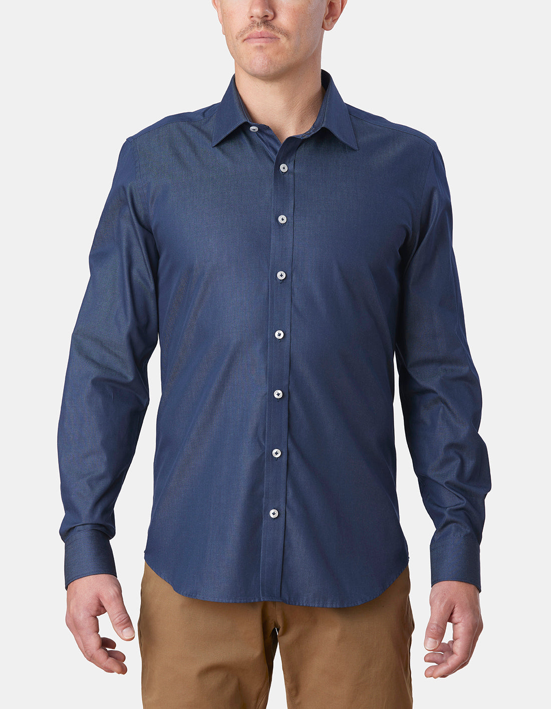 Abelard - Long Sleeve Business Shirt - Denim Blue