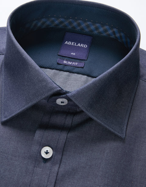 Abelard - Long Sleeve Business Shirt - Denim Blue