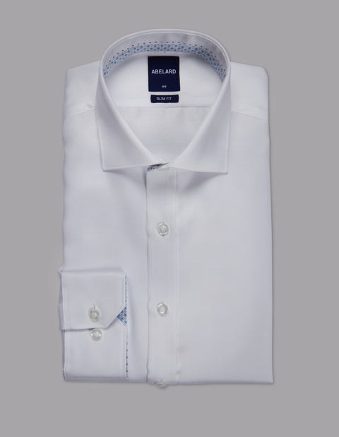 Abelard - Long Sleeve Business Shirt - Textured - White