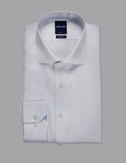 Abelard - Long Sleeve Business Shirt - Textured - White