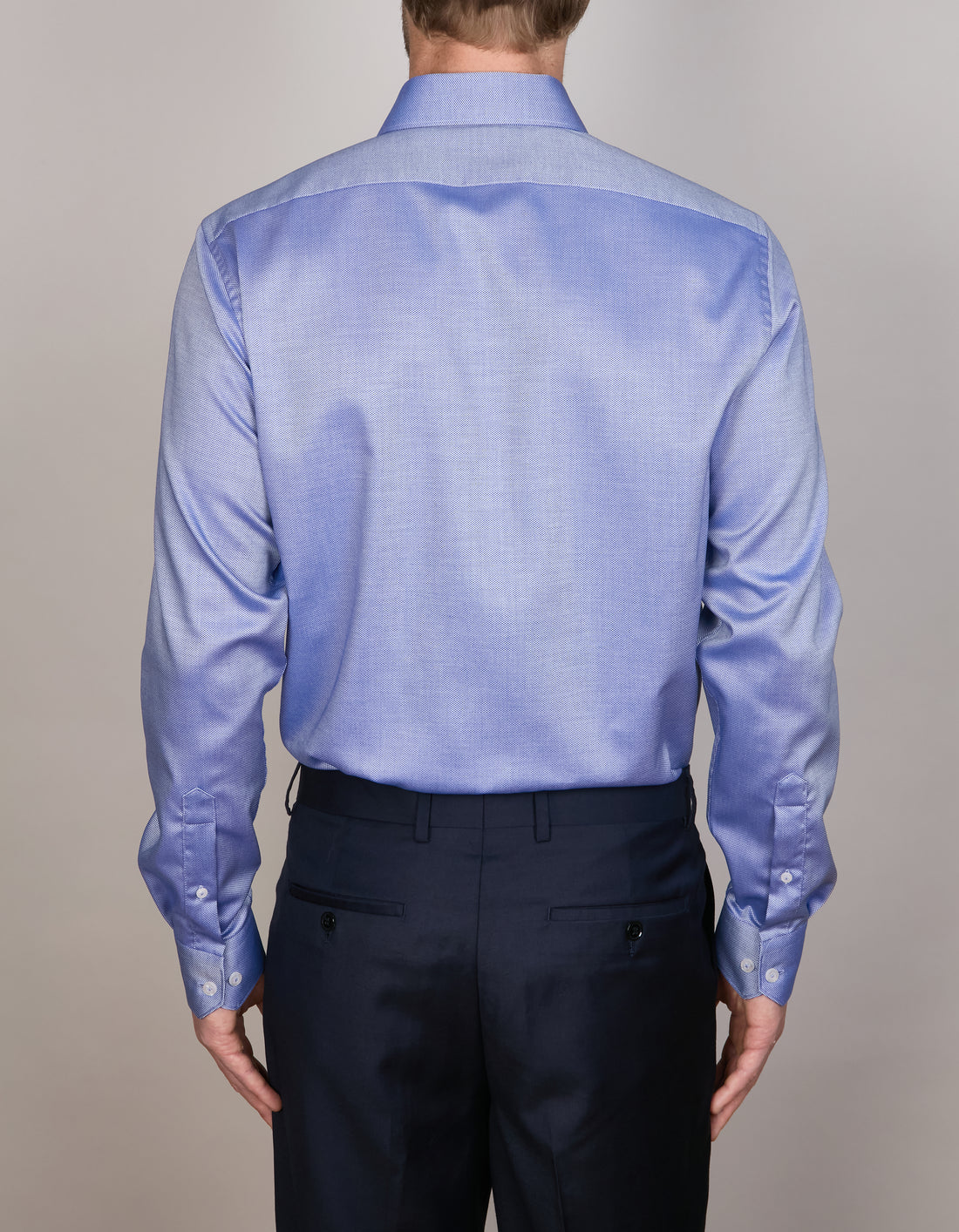 Abelard - Long Sleeve Business Shirt - Textured - Stretch - Royal