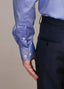 Abelard - Long Sleeve Business Shirt - Textured - Stretch - Royal
