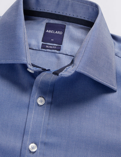 Abelard - Long Sleeve Business Shirt - Textured - Stretch - Royal