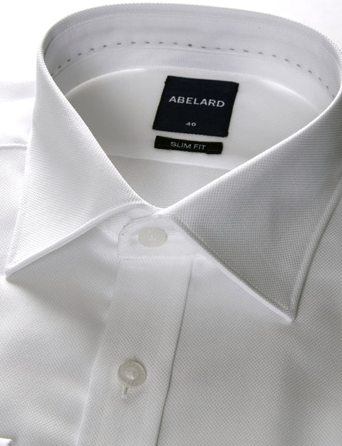 Abelard - Long Sleeve Business Shirt - Textured - White