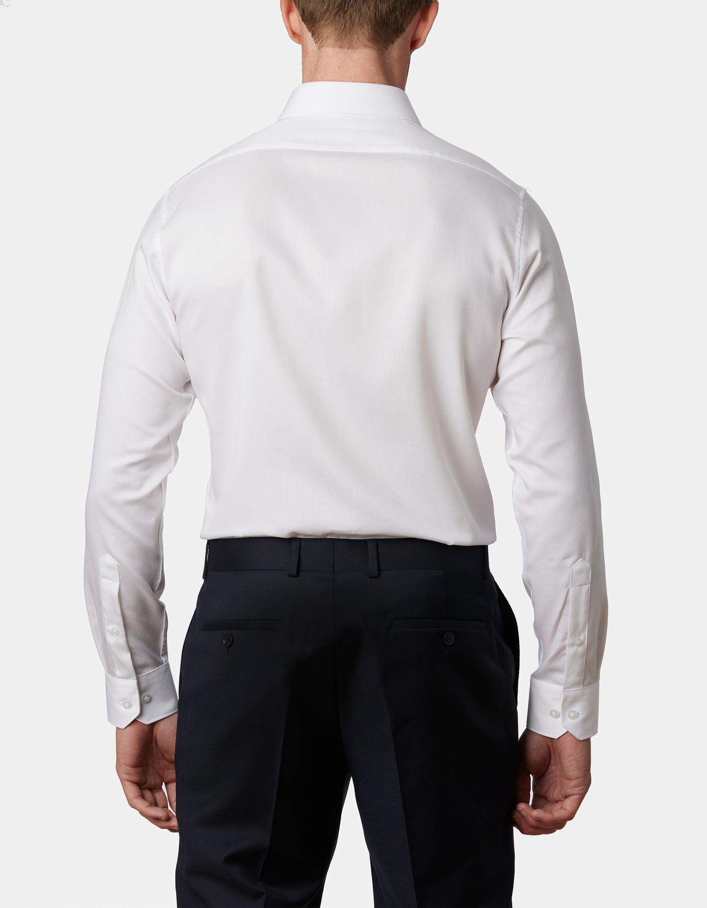 Abelard - Long Sleeve Business Shirt - Textured - White
