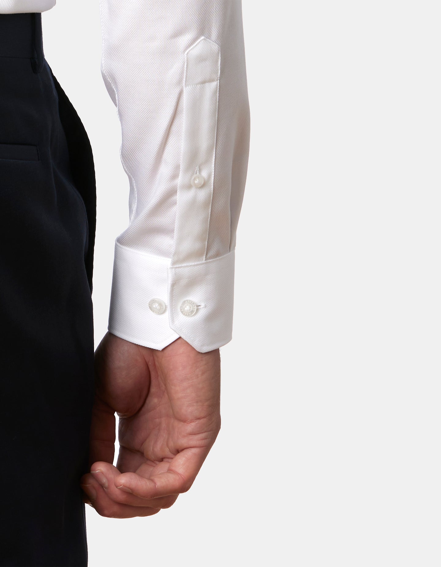 Abelard - Long Sleeve Business Shirt - Textured - White