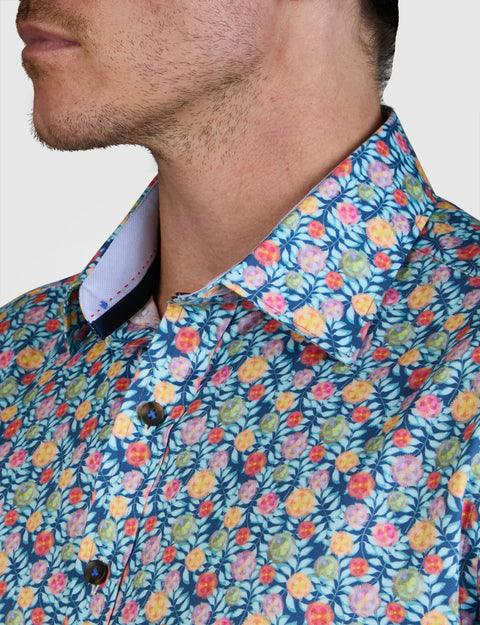 Abelard - Digital Print Shirt - Blooms - Multi