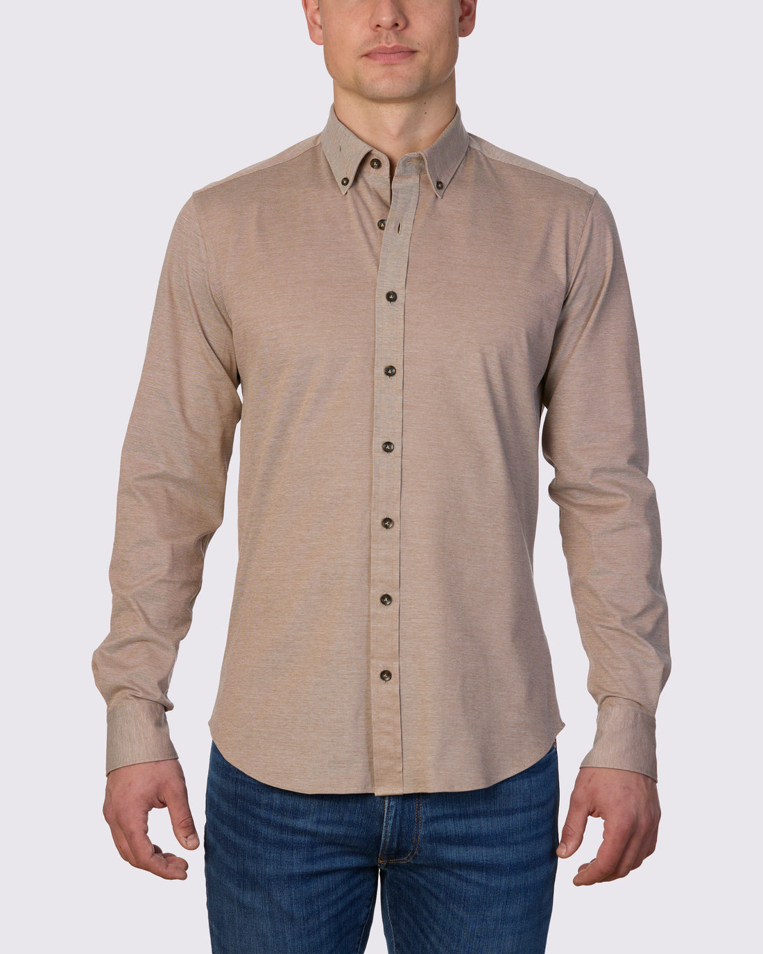 Abelard - Frontera Pique Knit Shirt - Biscotti