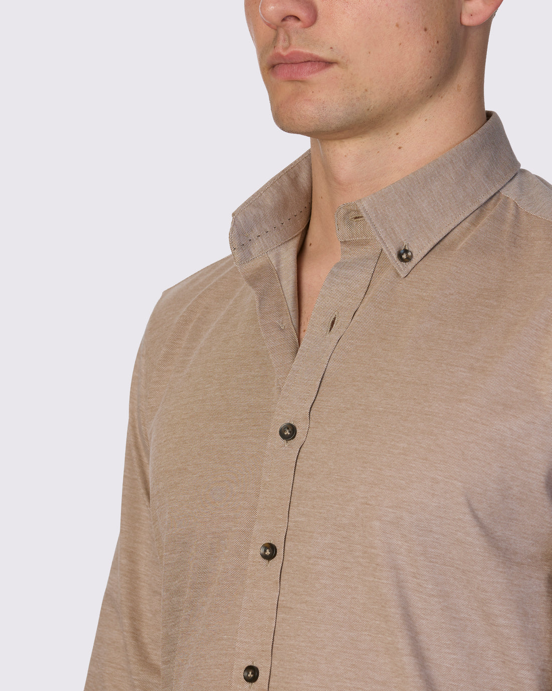 Abelard - Frontera Pique Knit Shirt - Biscotti