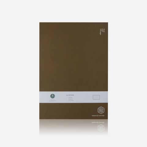 Jekyll and Hide - A4 Notebook 120 Pages - Hazel | Cotton | Navy - eco-friendly notebook made from upcycled materials.