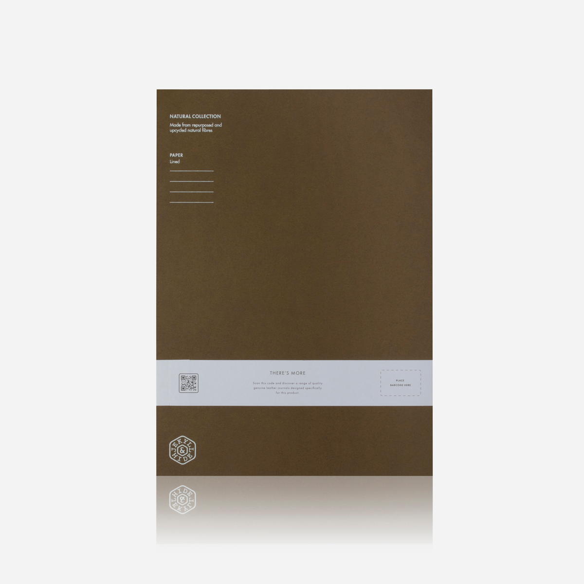 Jekyll and Hide - A4 Notebook 120 Pages - Hazel | Cotton | Navy - Natural Collection brown paper cover.