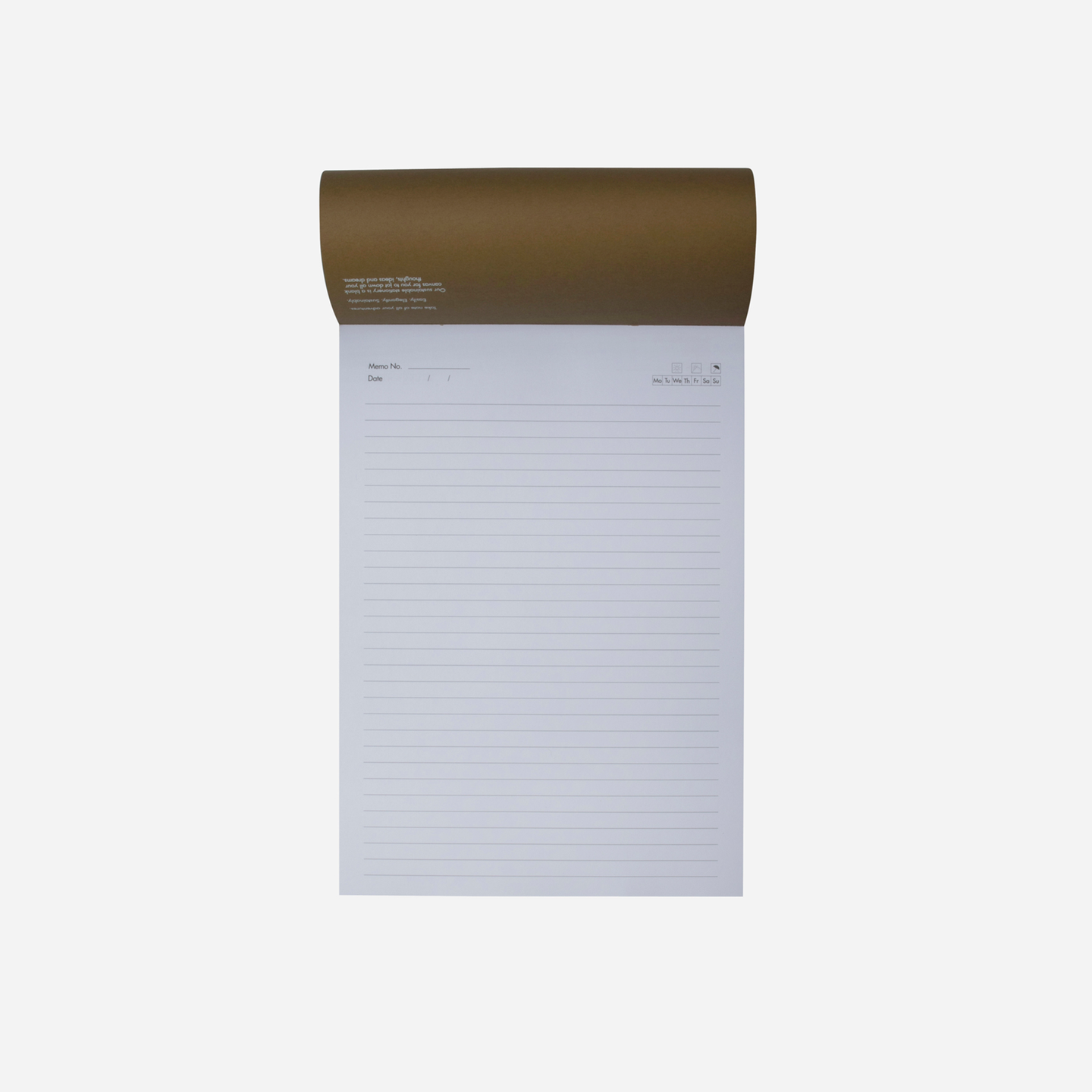 Jekyll and Hide - A4 Notebook 120 Pages - Hazel | Cotton | Navy open showing lined pages.