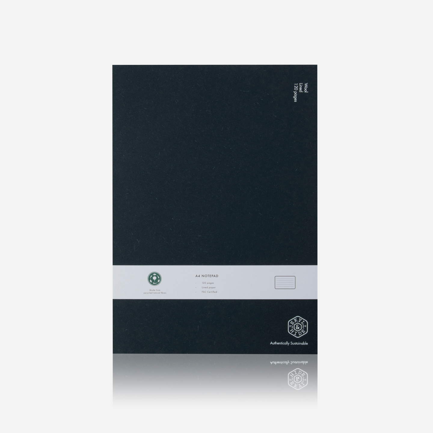 Jekyll and Hide - A4 Notebook 120 Pages - Hazel | Cotton | Navy in a sleek navy cover design