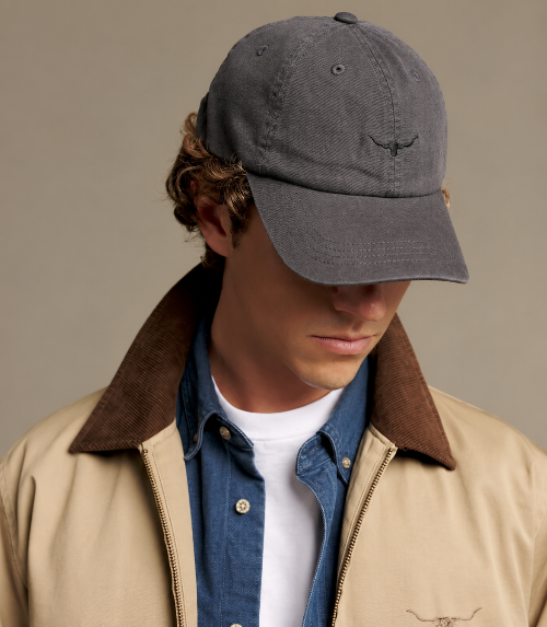 ACX9OCTC201_R.M.Williams - Mini Longhorn twill cap - Charcoal