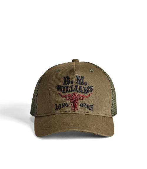 R.M.Williams -  Longhorn Trucker Cap - Dark Olive