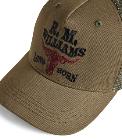 R.M.Williams -  Longhorn Trucker Cap - Dark Olive