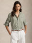Polo Ralph Lauren - Classic Fit Cotton-Linen Shirt - Striped - Olive/White