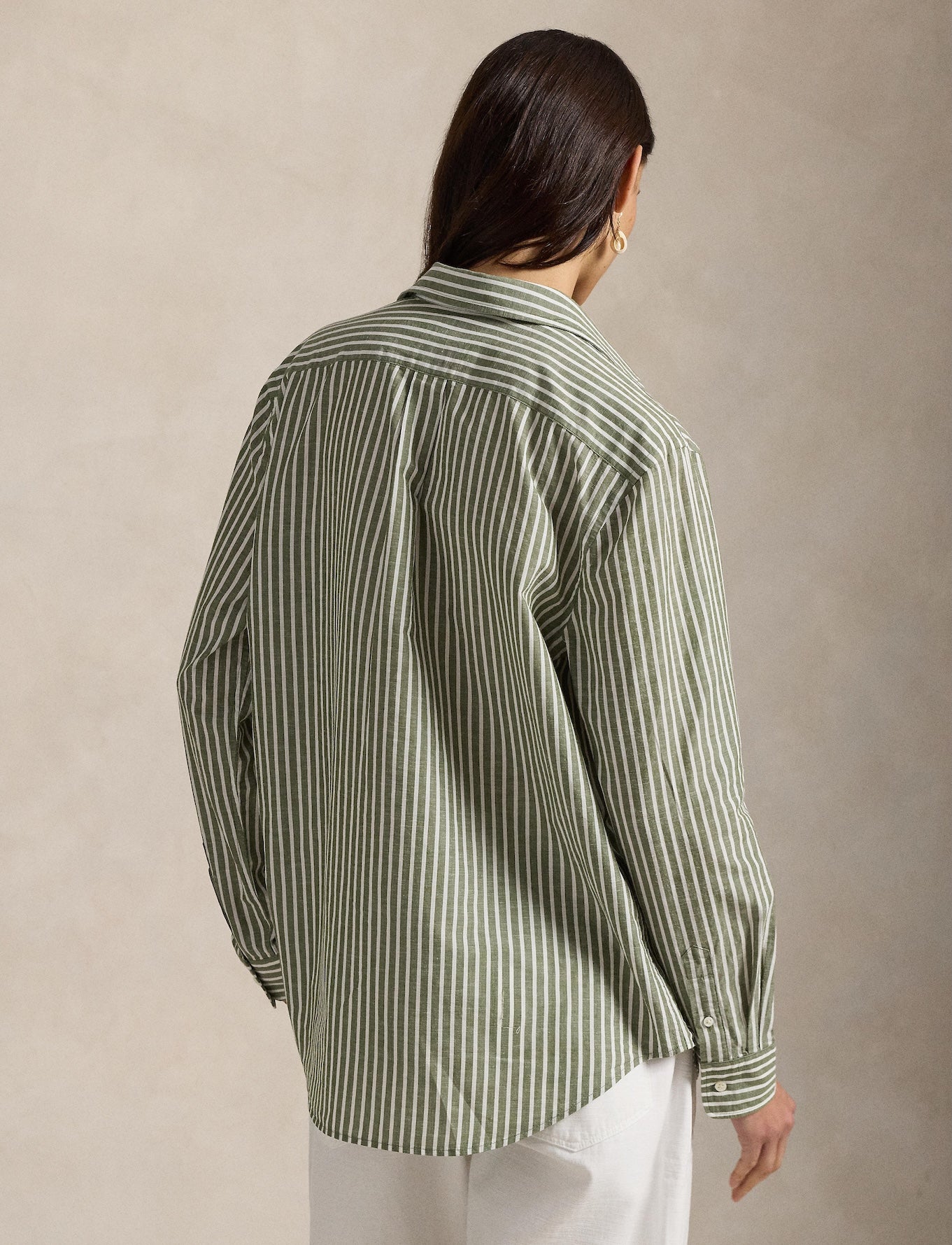 Polo Ralph Lauren - Classic Fit Cotton-Linen Shirt - Striped - Olive/White