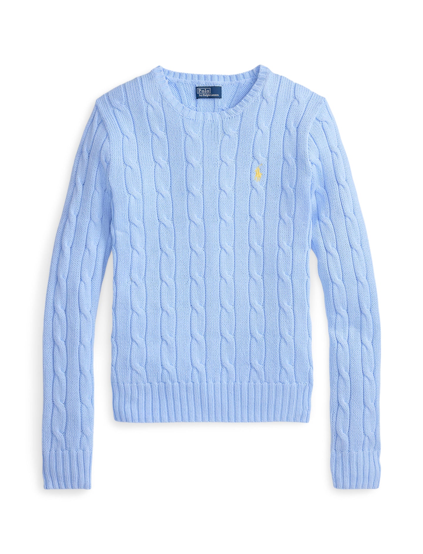 Polo Ralph Lauren - Cable-Knit Cotton Crewneck Jumper - Baby Blue