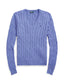 Polo Ralph Lauren - Cable Knit Cotton V-Neck Jumper - Litchfield Blue