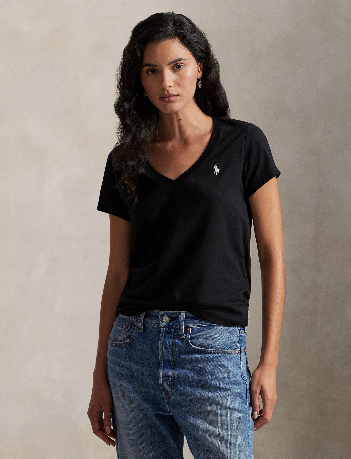 Polo Ralph Lauren - Cotton Jersey V-Neck T-Shirt - Black