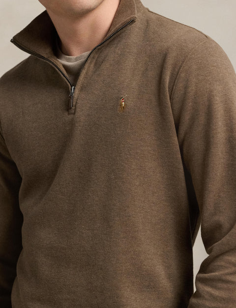 Polo Ralph Lauren - Premium Estate-Rib Knit Quarter Zip Jumper - Chestnut