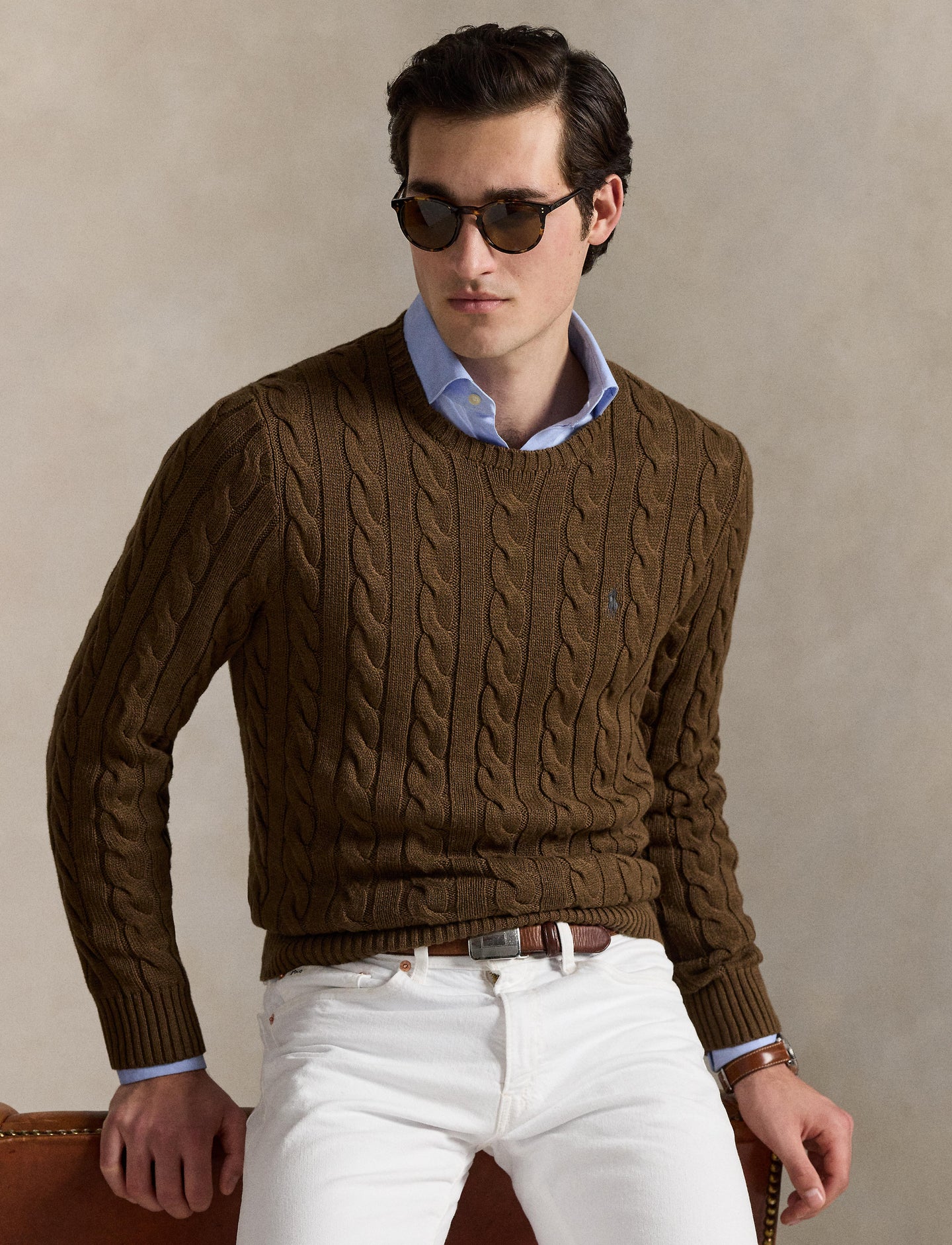 Polo Ralph Lauren - Cotton Cable Knit Jumper - Coffee Brown