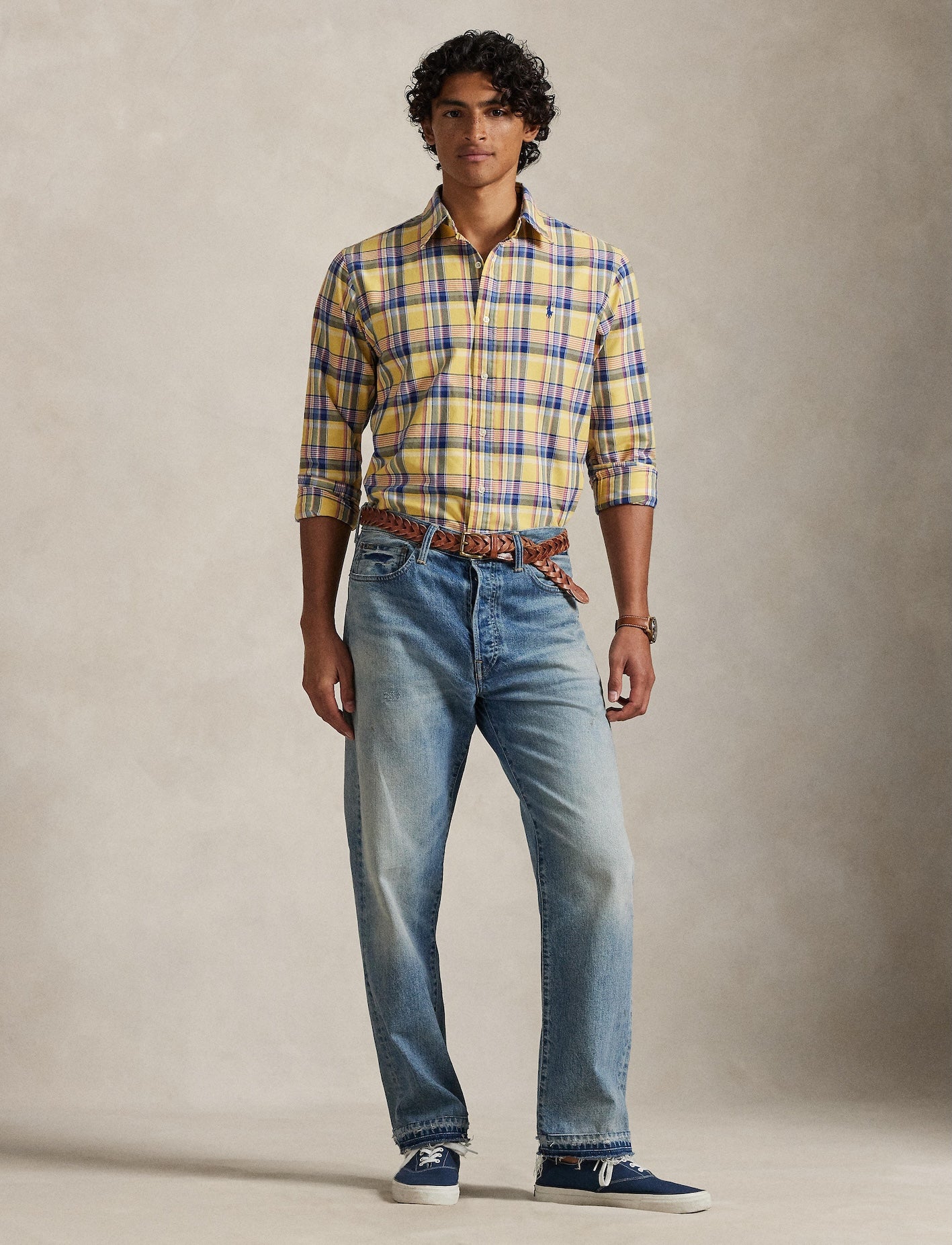 Polo Ralph Lauren -  Custom Fit Tattersall Oxford Shirt - Multi Yellow/Pink