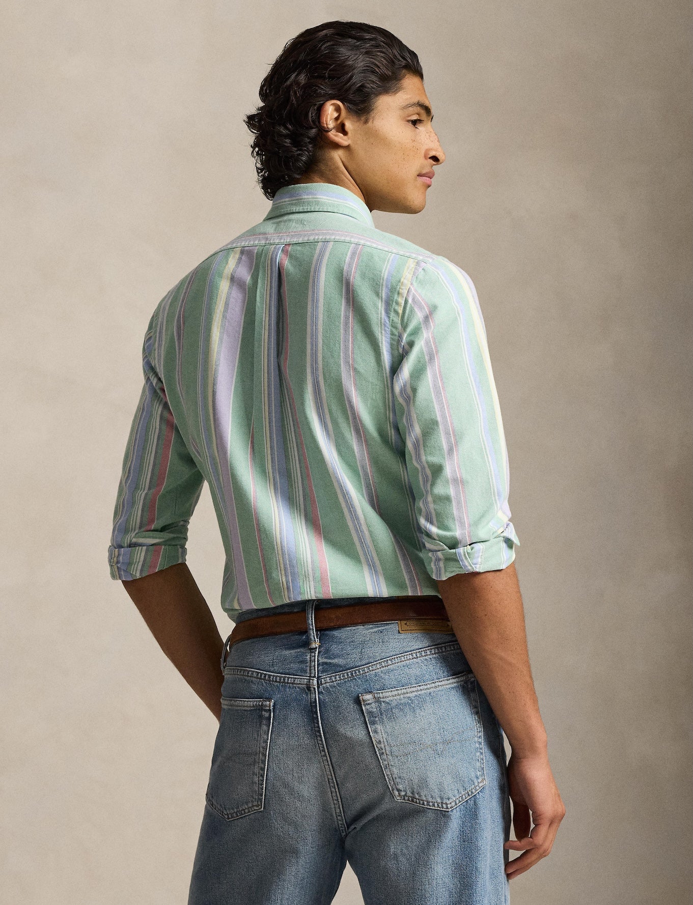 Polo Ralph Lauren - Custom Fit Striped Oxford Shirt - Multi - Green/Purple