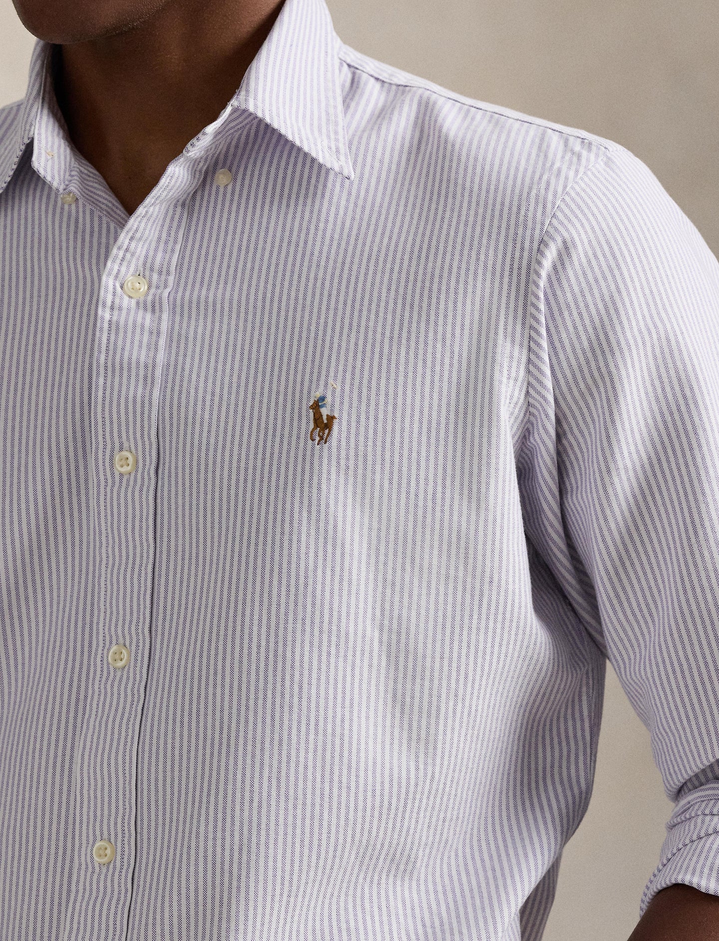 Polo Ralph Lauren - Oxford Shirt - Stripe - Thistle & White