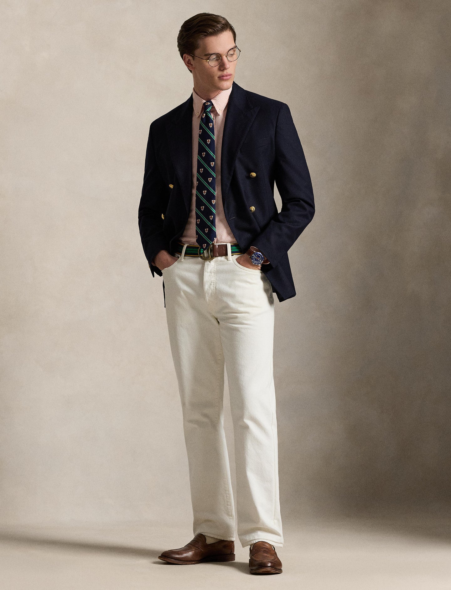 Polo Ralph Lauren - Oxford Shirt - Stripe - Custom Fit - Peach/White