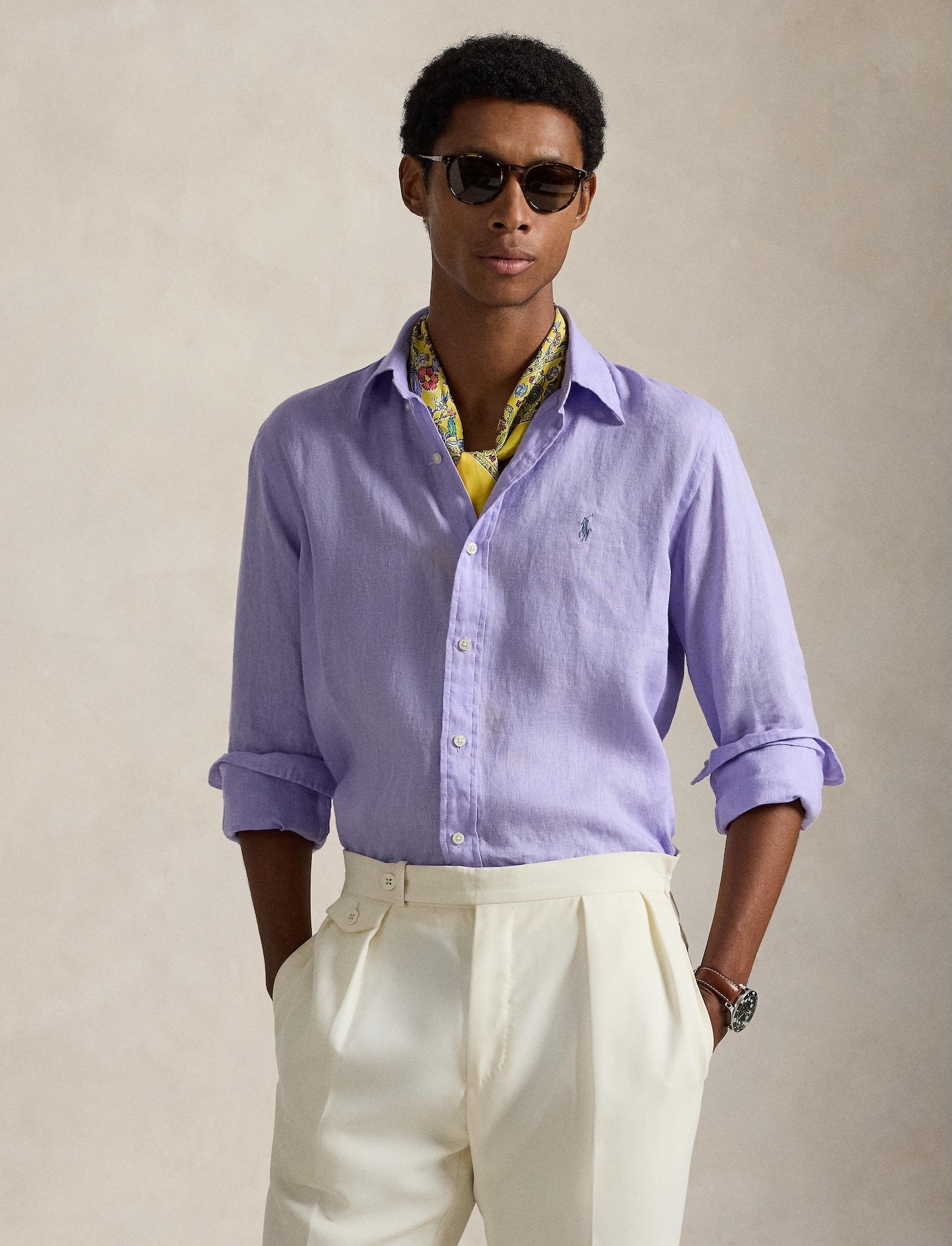 Polo Ralph Lauren - Custom Fit Linen Shirt - Sky Lavender