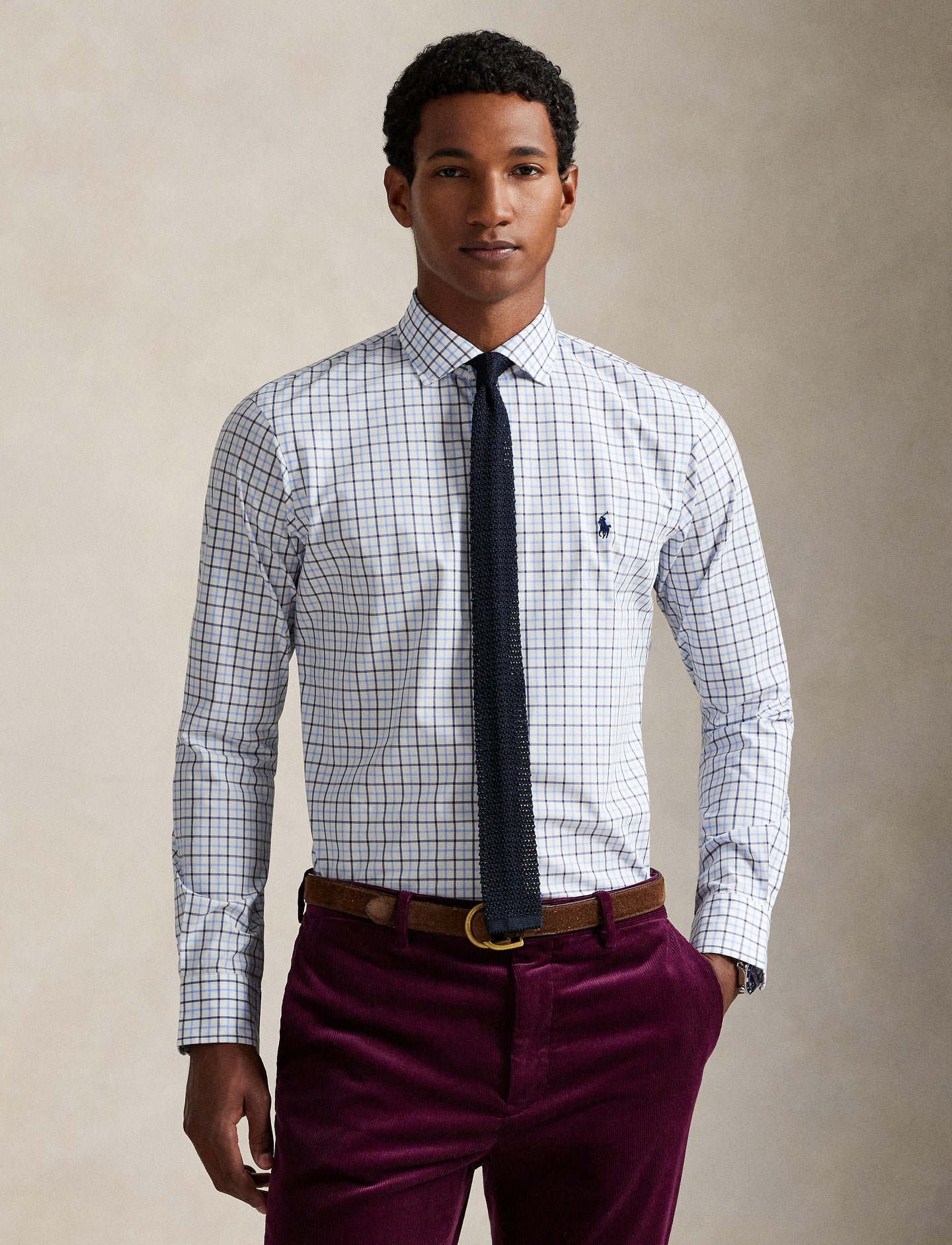 Polo Ralph Lauren - Poplin Stretch Shirt - Check - White/Blue