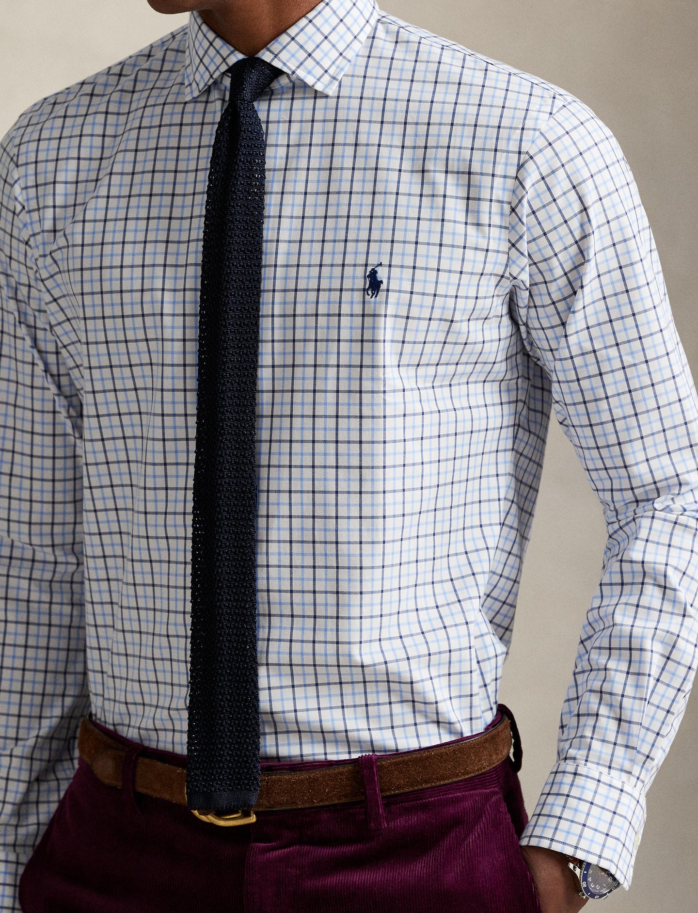 Polo Ralph Lauren - Poplin Stretch Shirt - Check - White/Blue