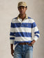 Polo Ralph Lauren - Knit Rugby Shirt - Khaki-Collar - Stripped - White/Blue