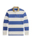 Polo Ralph Lauren - Knit Rugby Shirt - Khaki-Collar - Stripped - White/Blue
