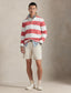 Polo Ralph Lauren - Knit Rugby Shirt - Khaki-Collar - Striped - Red/White