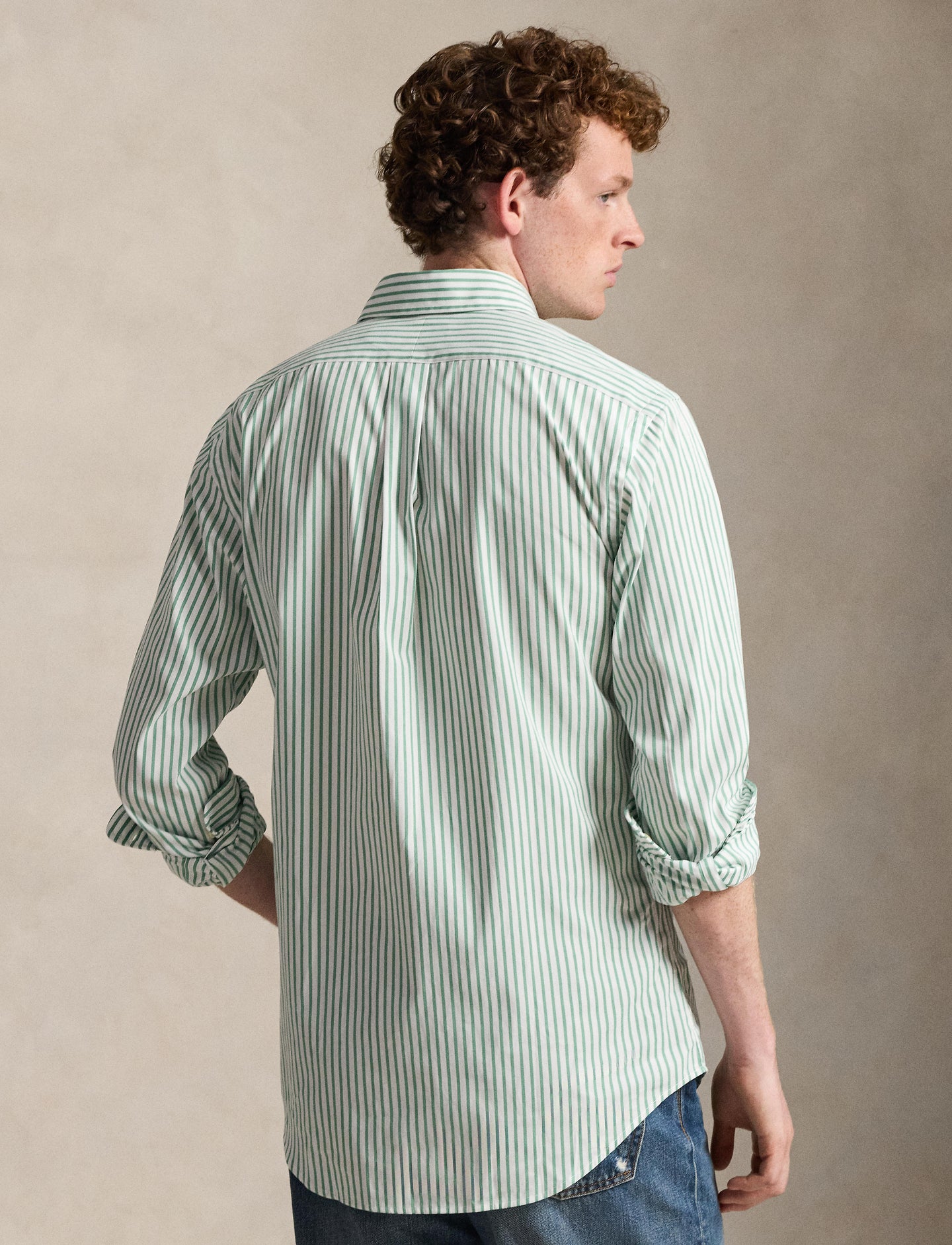 Polo Ralph Lauren - Poplin Shirt - Custom Fit - Stripe - Green/White