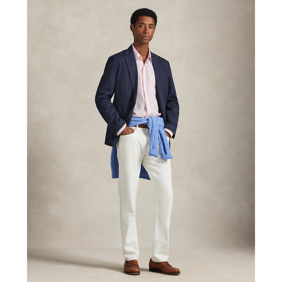 Polo Ralph Lauren - Custom Fit Linen Shirt - Pink/White
