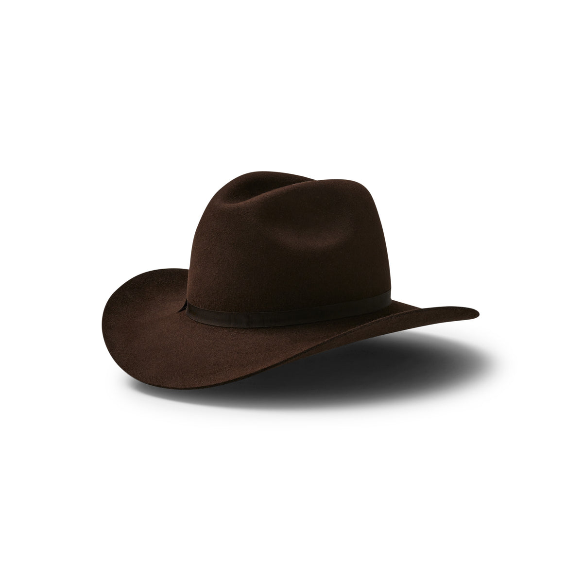 Akubra - My First Rodeo Hat - Bitter Chocolate side view on a white background, showcasing its Western-inspired design.