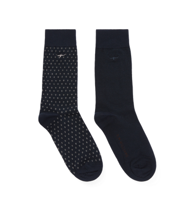 R.M.Williams - Nelson Polka Dot Sock - 2 Pack - Navy Grey