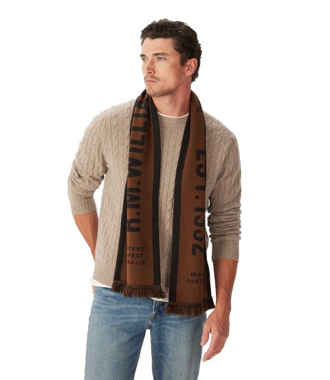 R.M.Williams - RMW Merino Wool Scarf - Chocolate