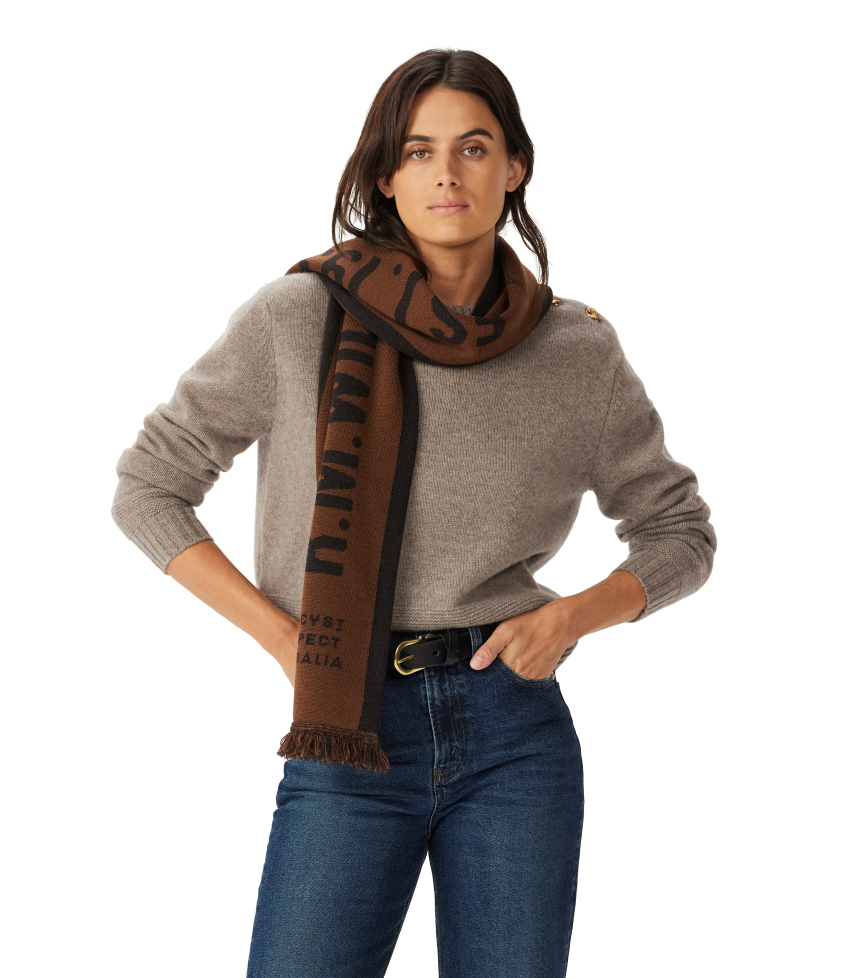 R.M.Williams - RMW Merino Wool Scarf - Chocolate