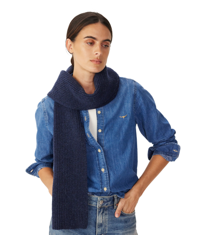 R.M.Williams - Bowen Slim Merino Wool Scarf - Indigo