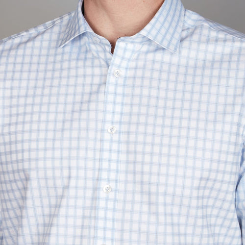 Abelard - Long Sleeve Business Shirt -  check - Sky Blue & White